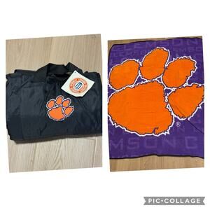 Clemson Tigers Outdoor Nylon & Fleece Throw Blanket 48” x 60" Picnic Northwest
